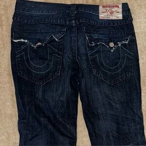 True Religion Dark Indigo Straight Leg Jeans